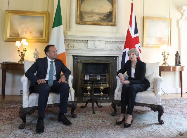 Theresa May with Leo Varadkar. (Philip Toscano/PA)