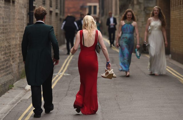 Students make their way home after attending a May Ball 