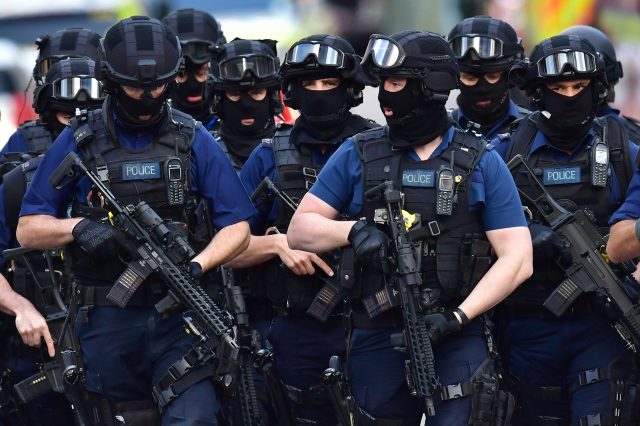 Armed police on St Thomas Street, London