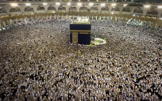 Pilgrims at the Grand Mosque in the Muslim holy city of Mecca (Amr Nabil/AP)