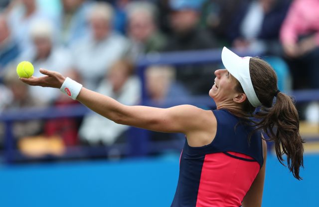 Johanna Konta serves