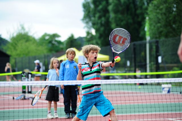 The Tennis for Kids initiative has delivered free tennis courses and rackets to 35,000 children (LTA/PA)