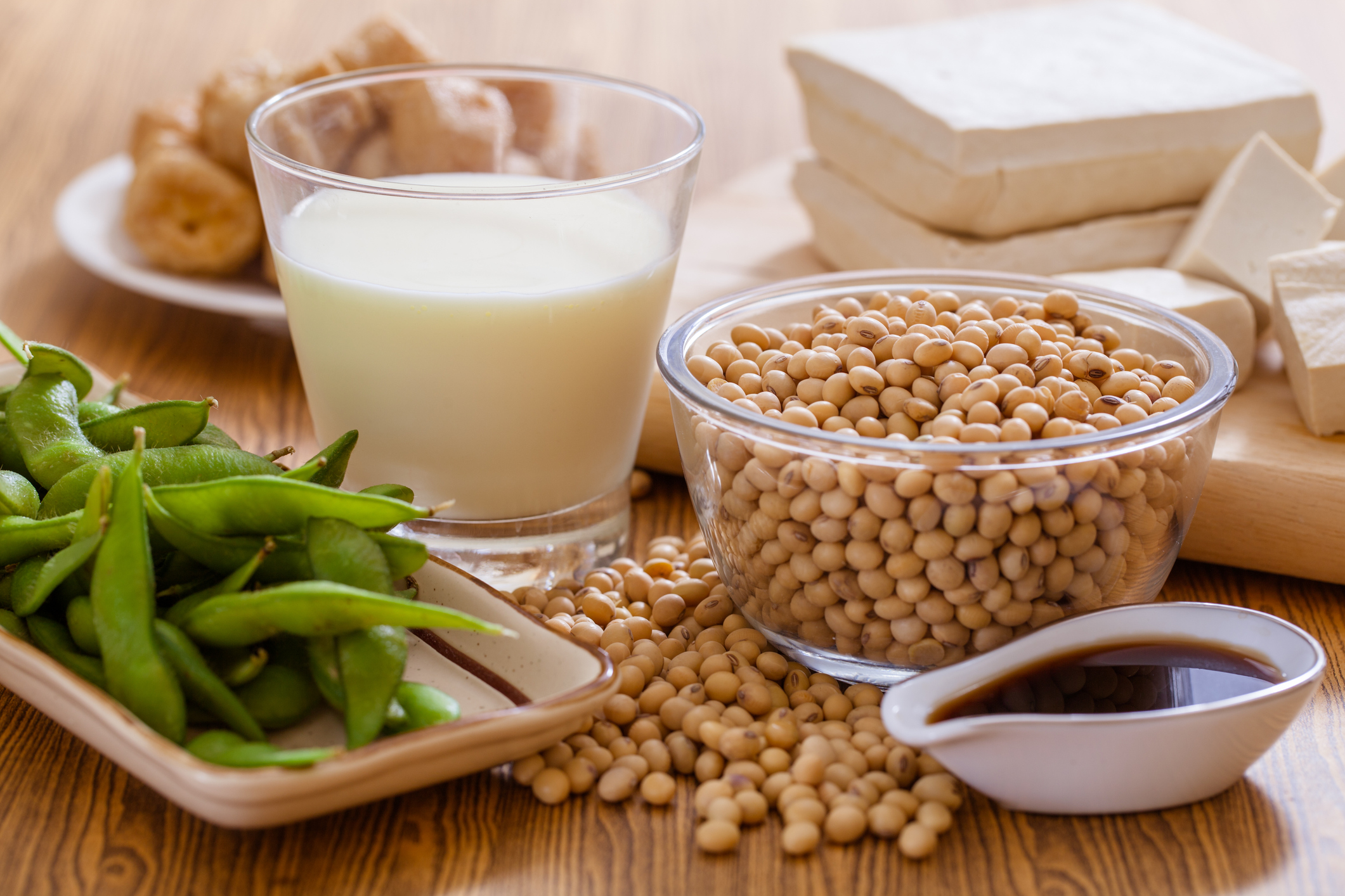Soy bean, tofu and other soy products (Thinkstock/PA)