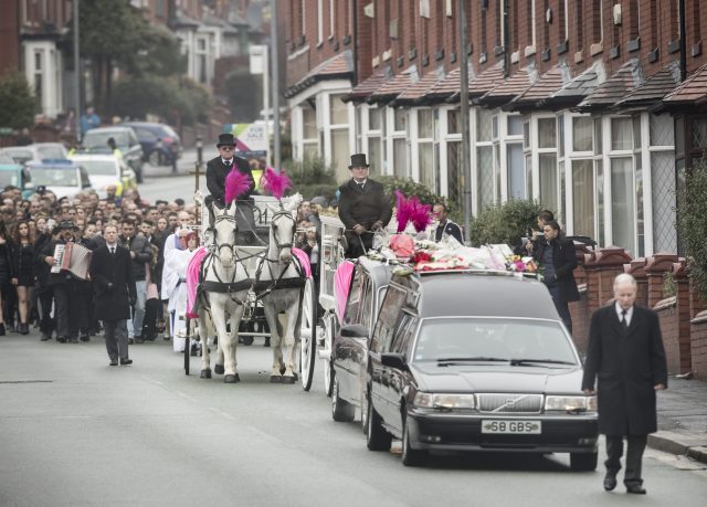 A horse drawn cortege following the funeral of the hit and run victims (Danny Lawson/PA)