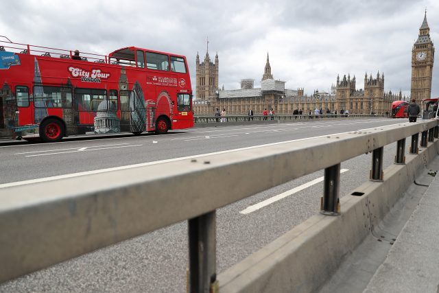 Barriers on Westminster Bridge in London (Andrew Matthews/PA)