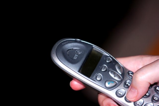 A home phone being used