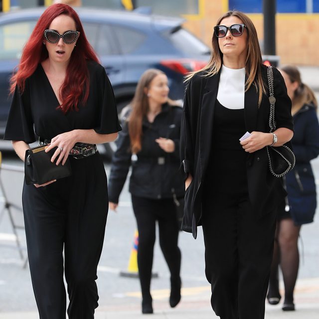 Kym Marsh and Kate Oates arrive at the funeral service