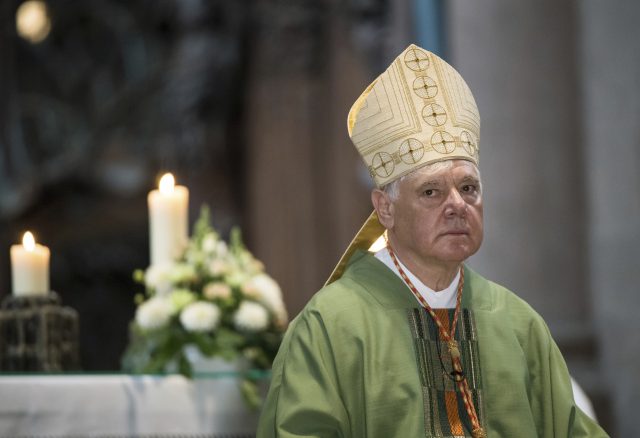 German Cardinal Gerhard Mueller is pictured in the cathedral in Mainz,