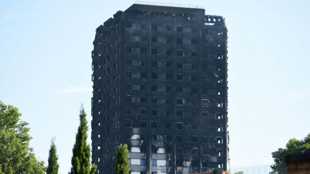 Grenfell Tower in west London after the fire on June 15
