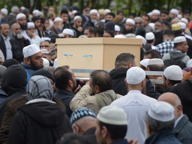 Mourners at the funeral of Evha Jannath in Leicester (Ben Birchall/PA)