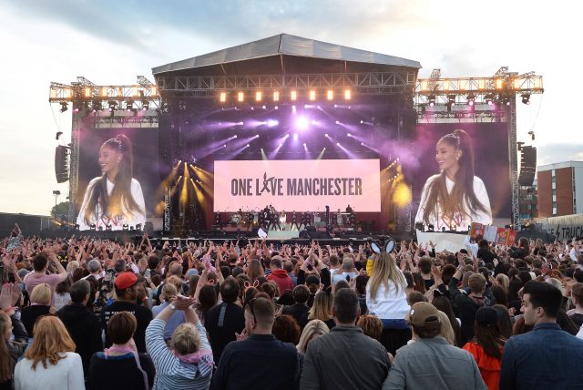Ariana Grande performs at One Love Manchester (Dave Hogan for One Love Manchester/PA)
