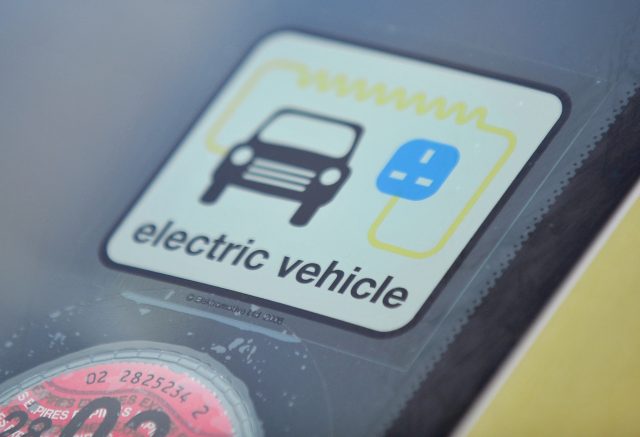 An electric car sticker