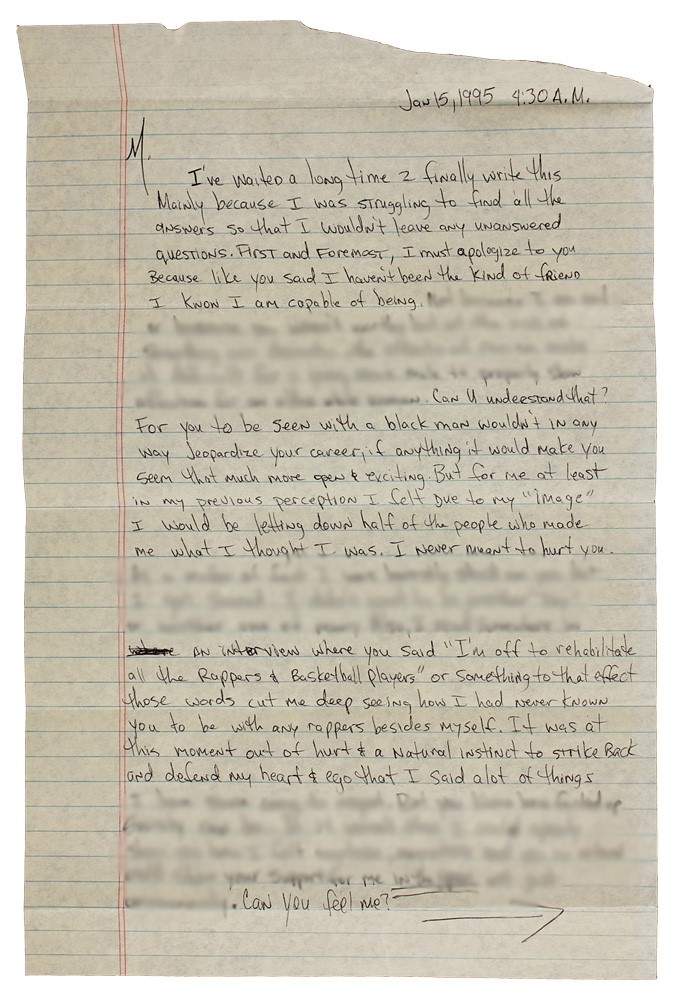 Tupac Madonna letter