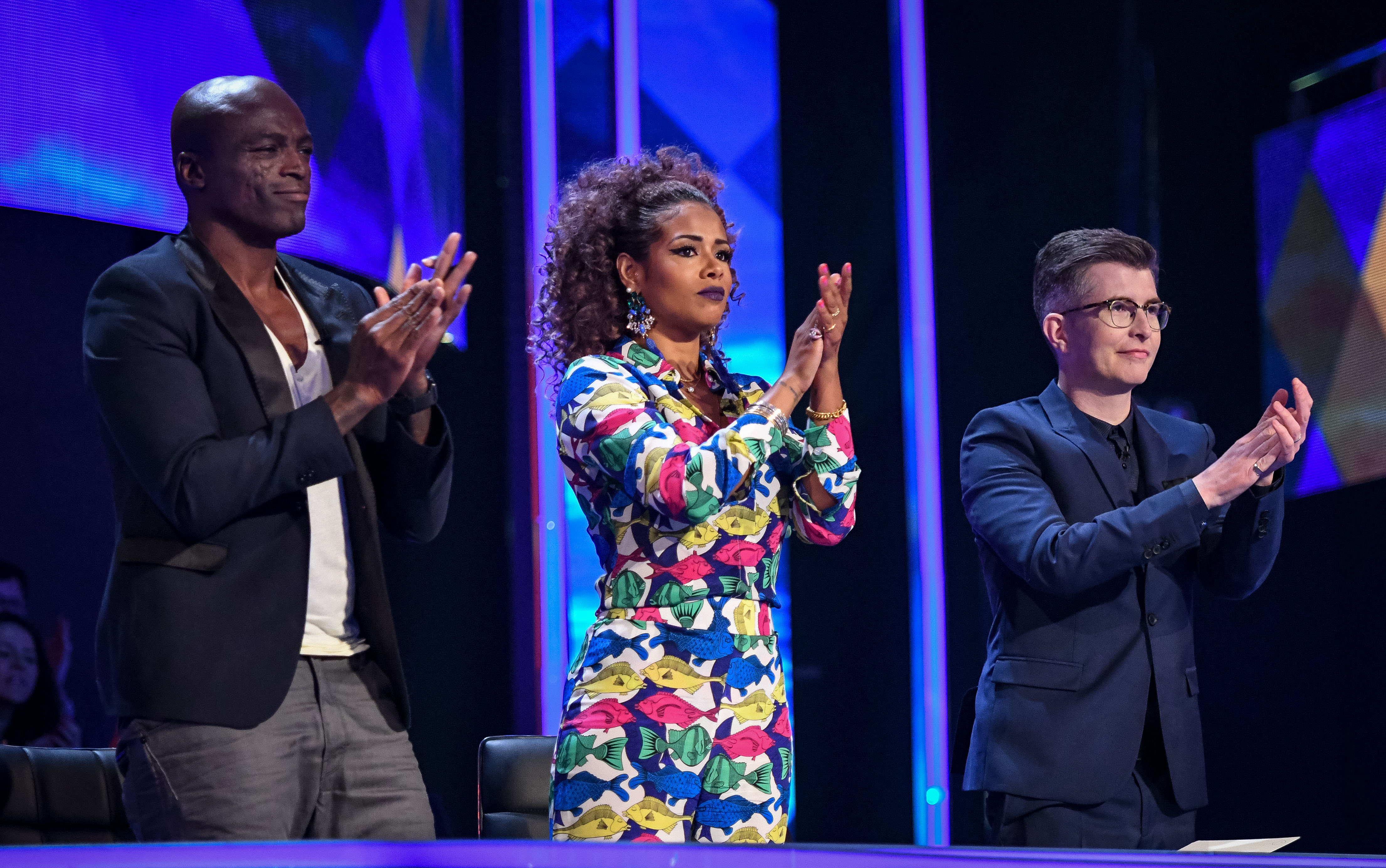 Seal and the judges applaud the winners 