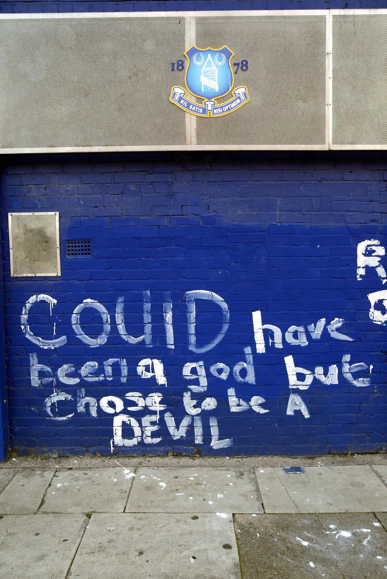 Graffiti on the walls of Goodison Park