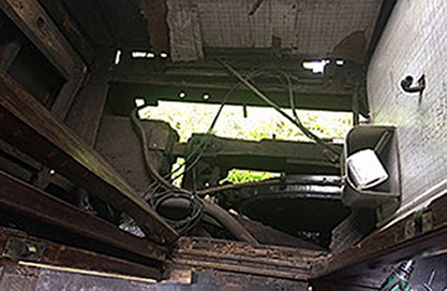 Mother caught son before he fell through missing floor on moving train