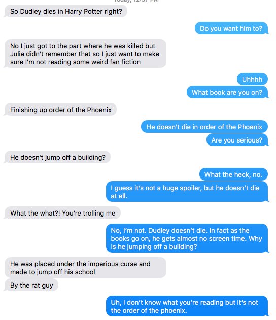 The texts between Chris and Shelley