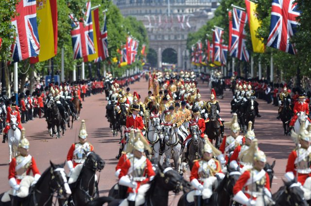 Members of the Household Cavalry rode ahead of the state carriage procession (MoD/PA)