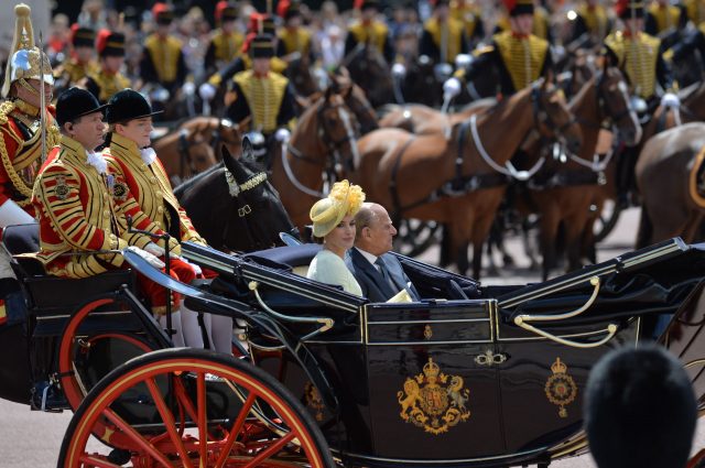 The Duke of Edinburgh and Queen Letizia of Spain rode together in a carriage to Buckingham Palace (MoD/PA)