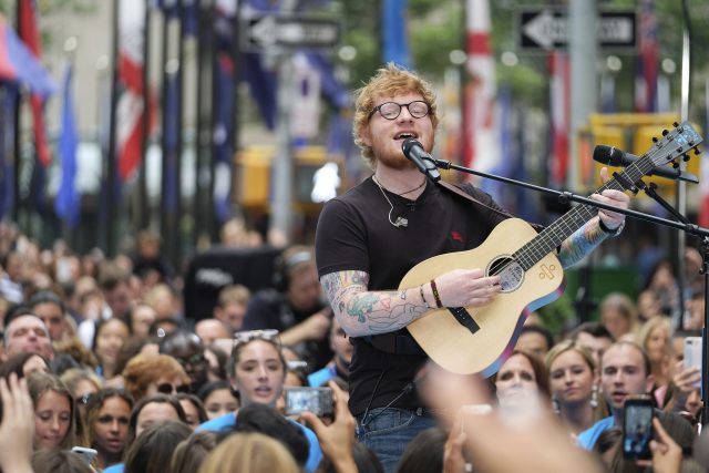 Ed Sheeran performs at Rockefeller Plaza in New York (Charles Sykes/Invision/AP)