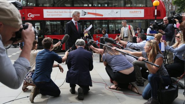 A spokesman for the parents of Charlie Gard speaks to the media