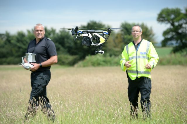 Devon & Cornwall and Dorset Police launched the first fully operational drone unit at Westpoint Arena in Clyst St Mary, near Exeter (Ben Birchall/PA)