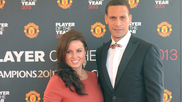 Rio Ferdinand pictured with his wife Rebecca in 2013