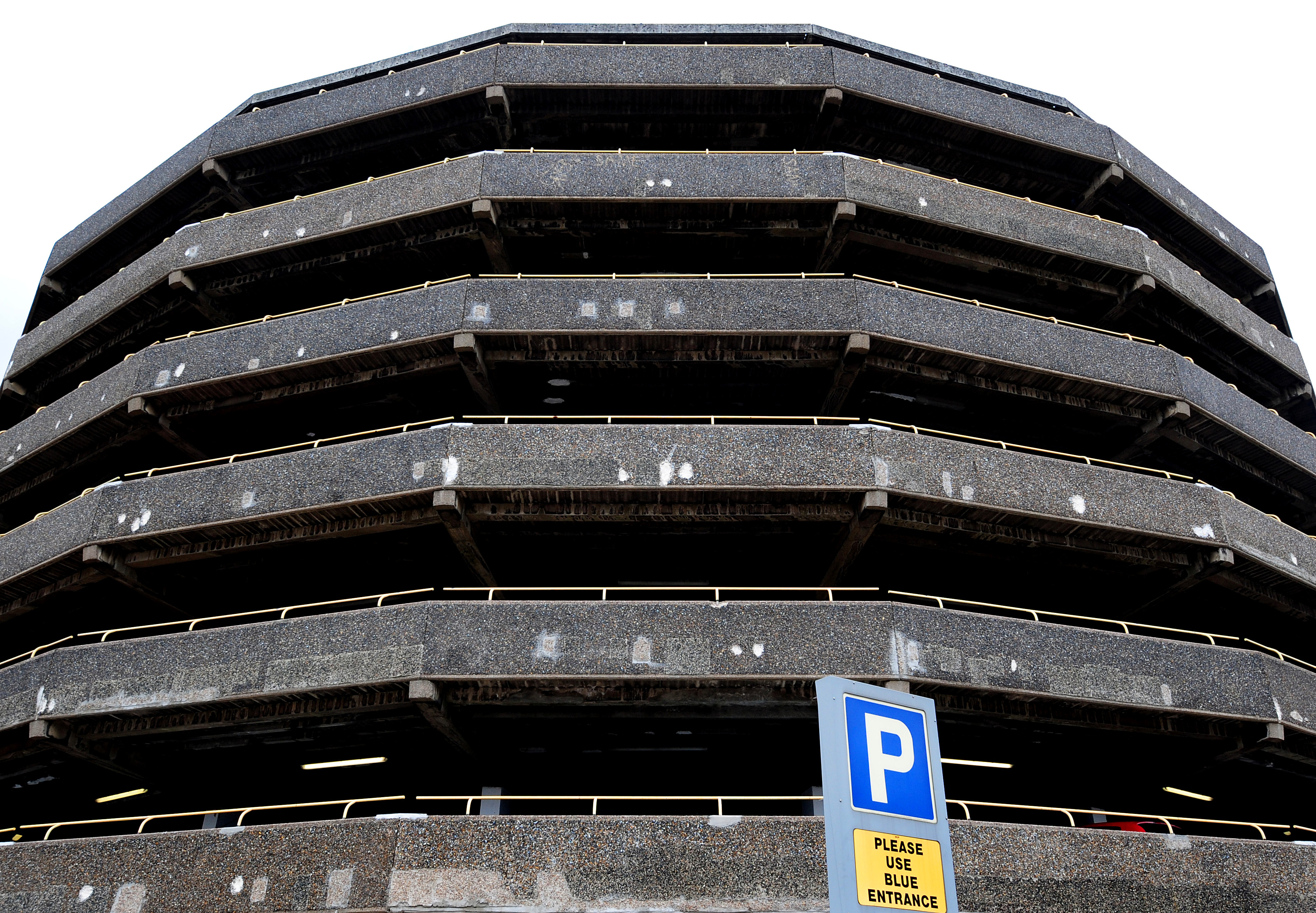 General view of multi storey car park Leicester's city centre.