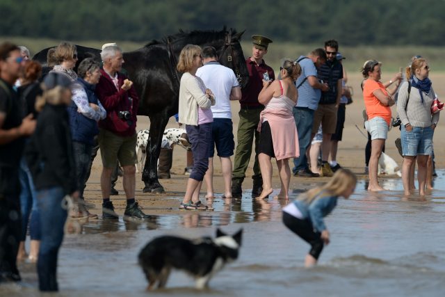 While others were happier to meet on dry land (Joe Giddens/PA)