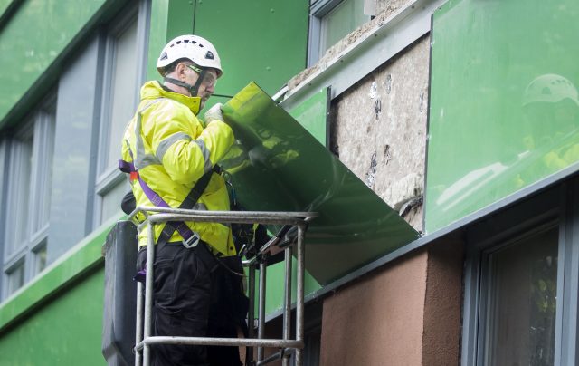 Cladding is removed from Hanover tower block in Sheffield