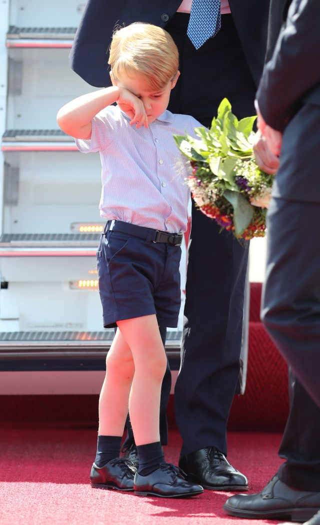 Prince George arriving at Berlin Airport in Germany