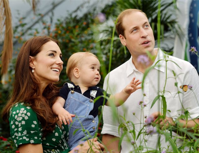 Duke and Duchess of Cambridge and Prince George during a visit to the Natural History Museum