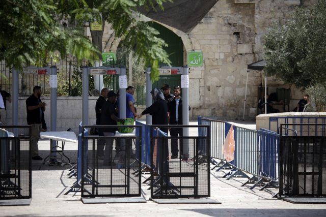 The metal detectors at the Al Aqsa Mosque