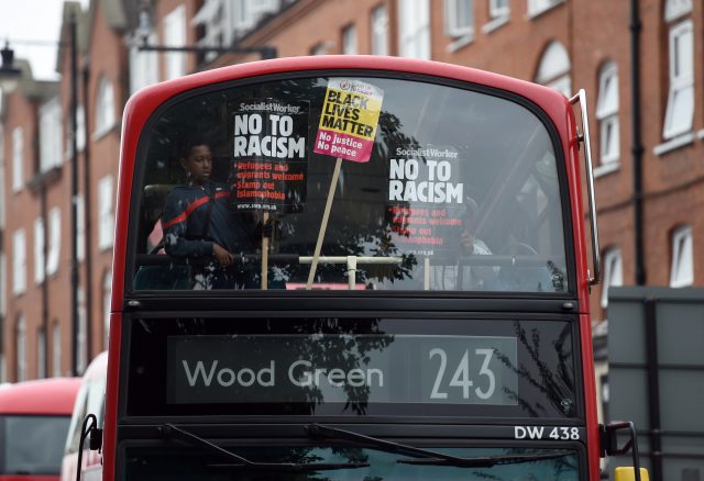 The vigil was organised by Stand Up To Racism