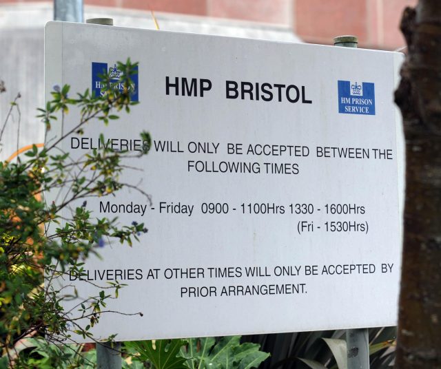 Sign at HM Prison Bristol in Horfield