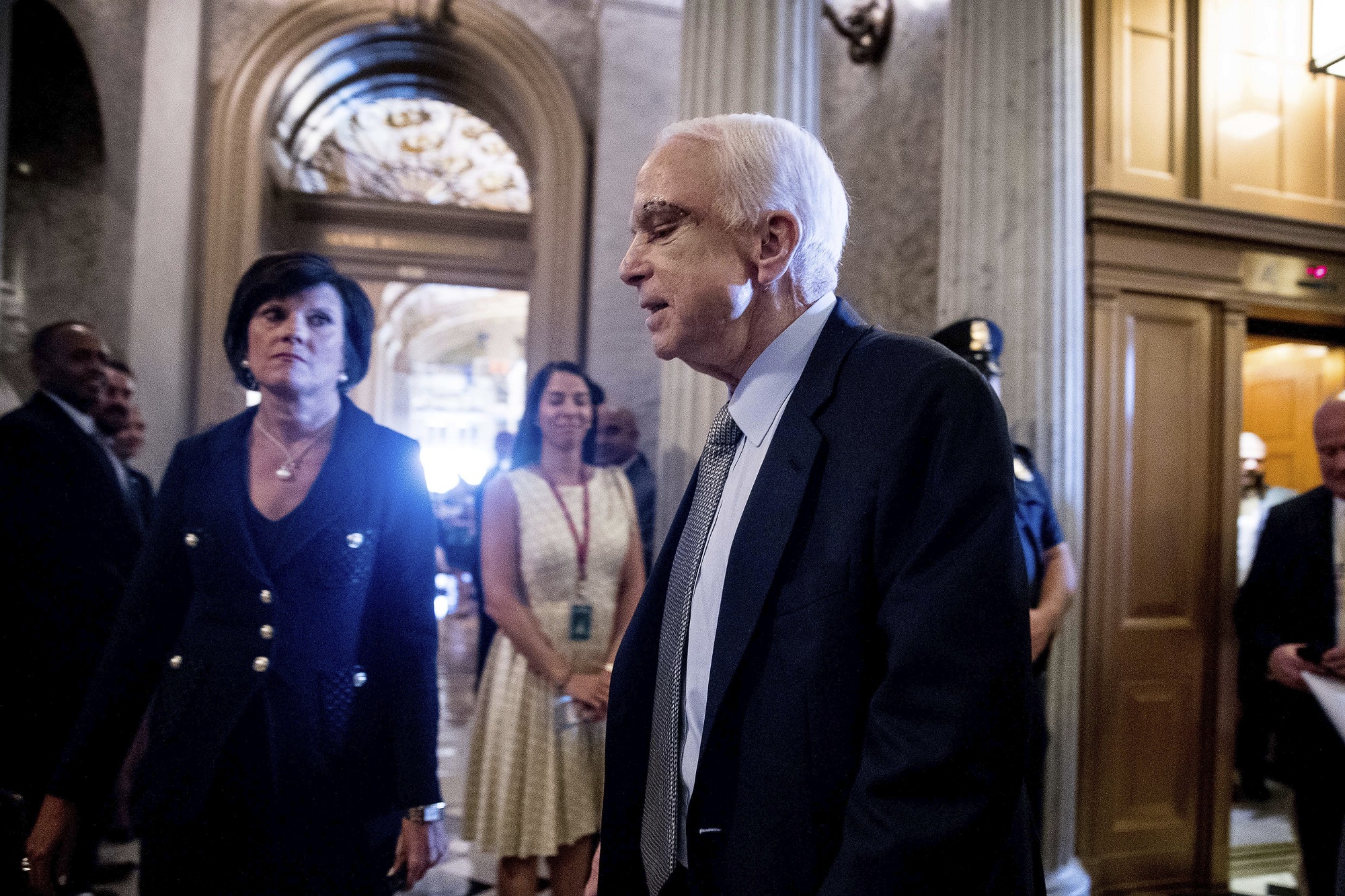 Sen. John McCain, R-Ariz. arrives on Capitol Hil