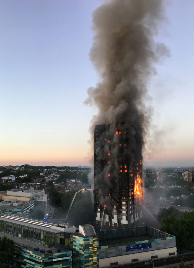 The fire at Grenfell Tower in west London.