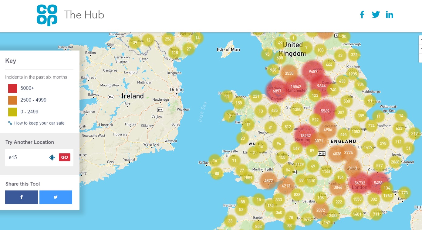 Car crime map