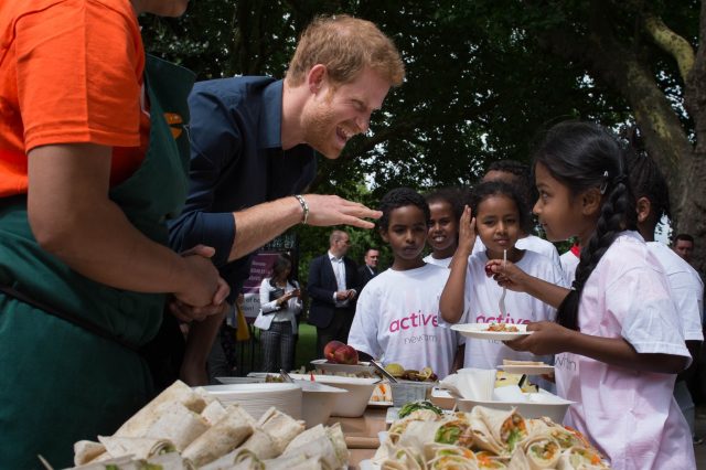 Prince Harry also helped with lunch (Stefan Rousseau/PA)