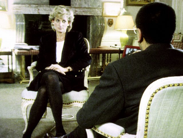 Diana during the Panorama interview with Martin Bashir in 1995 (BBC/PA)