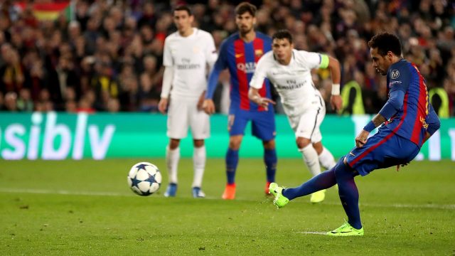 Neymar's late penalty levelled the tie at 5-5