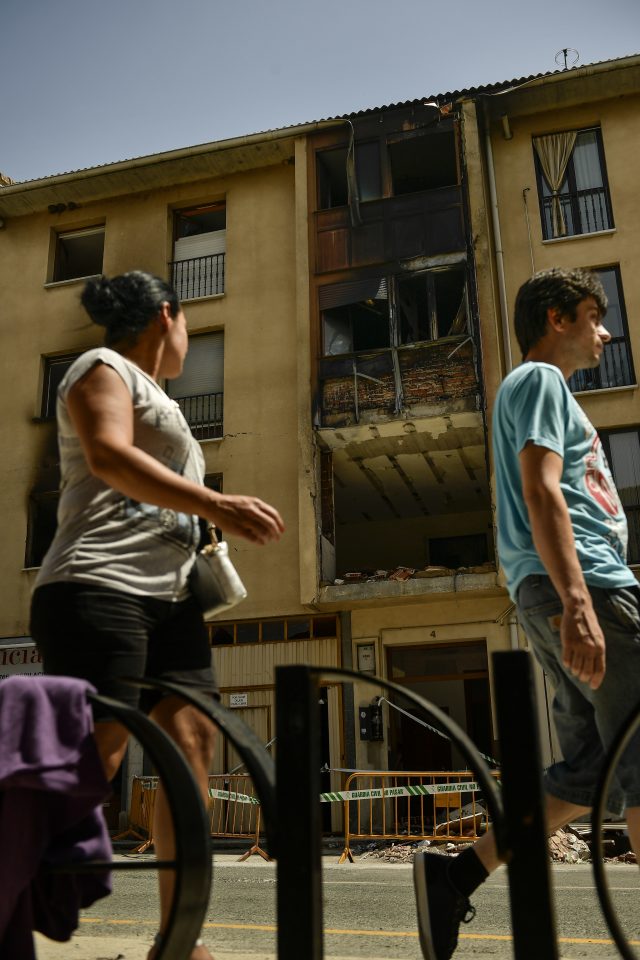 The three-storey building in Spain  was evacuated due to damage to its structure