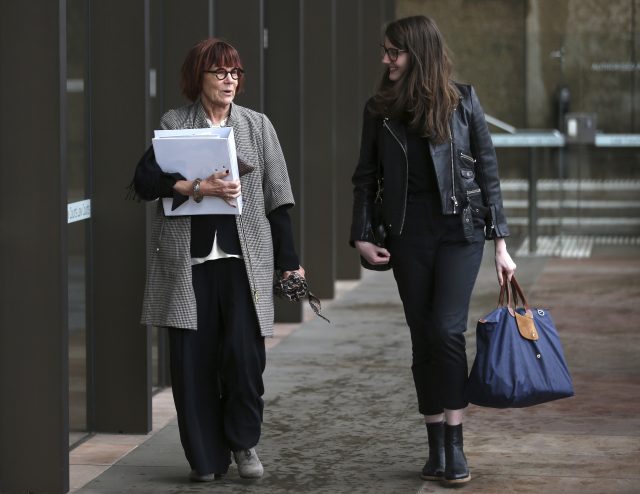 Professor Jenny Hocking, left, arrives at the Federal Court in Sydney