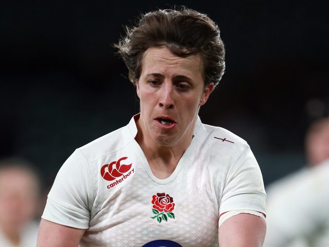 Katy Mclean in action for England