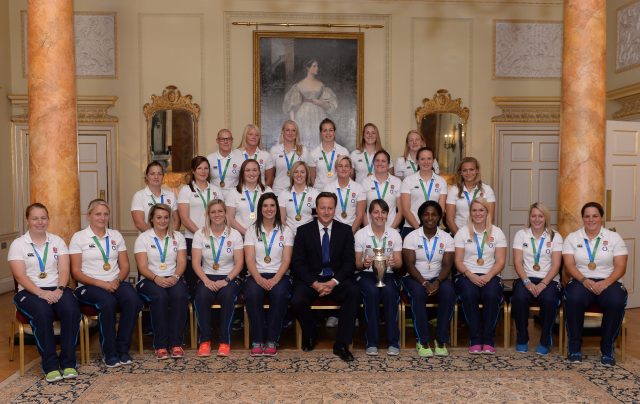England's Women's Rugby World Cup winning team at Downing Street