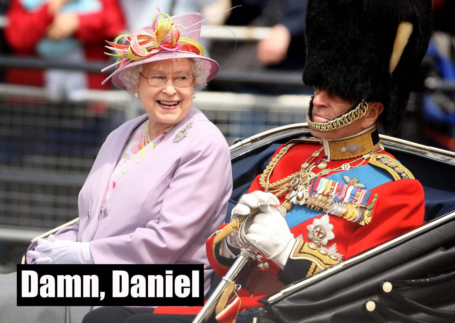The Duke of Edinburgh and the Queen look happy (Dominic Lipinski/PA)