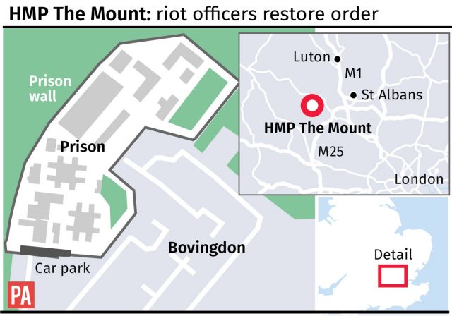 A map of the prison riot 