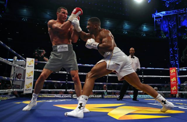 Anthony Joshua and Wladimir Klitschko at Wembley Stadium