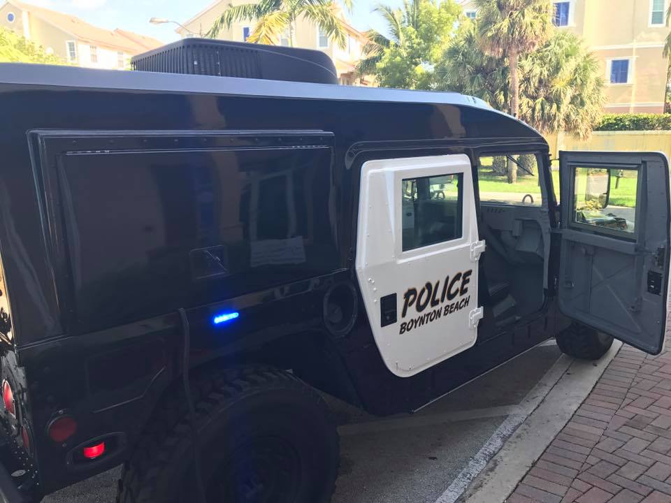 A customised Hummer which will be used by Boynton Beach Police Department to help with youth community outreach work (Boynton Beach Police Department/PA)