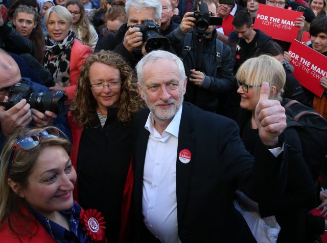 Jeremy Corbyn at a rally in Glasgow